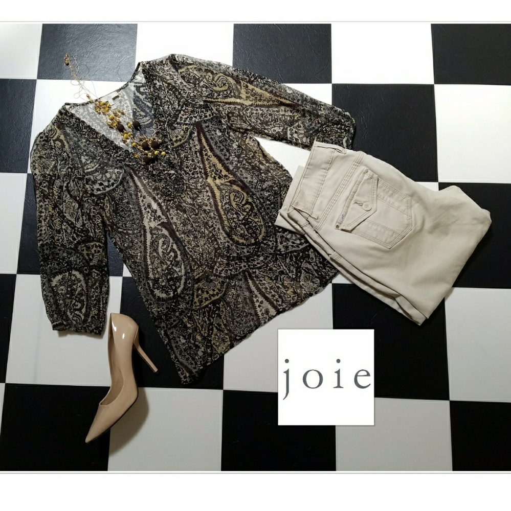 🚩 SALE Joie Sheer Silk Paisley Blouse Top 💲Sale Price💲